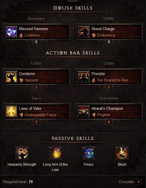 crusader leveling build