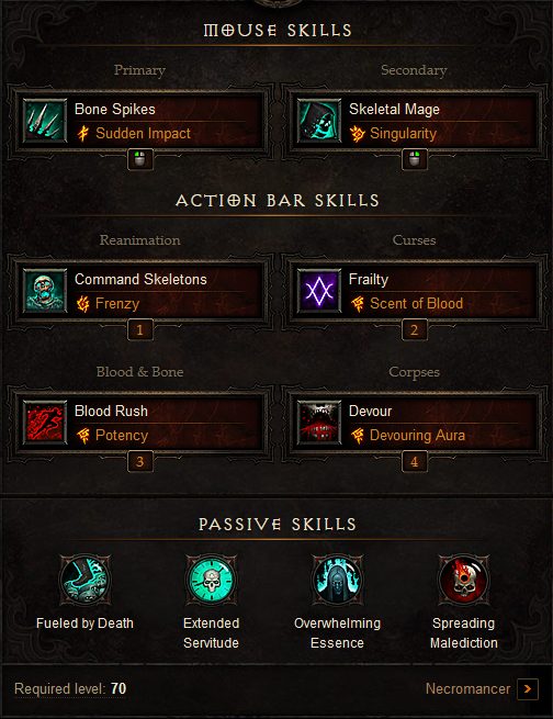 necromancer leveling build